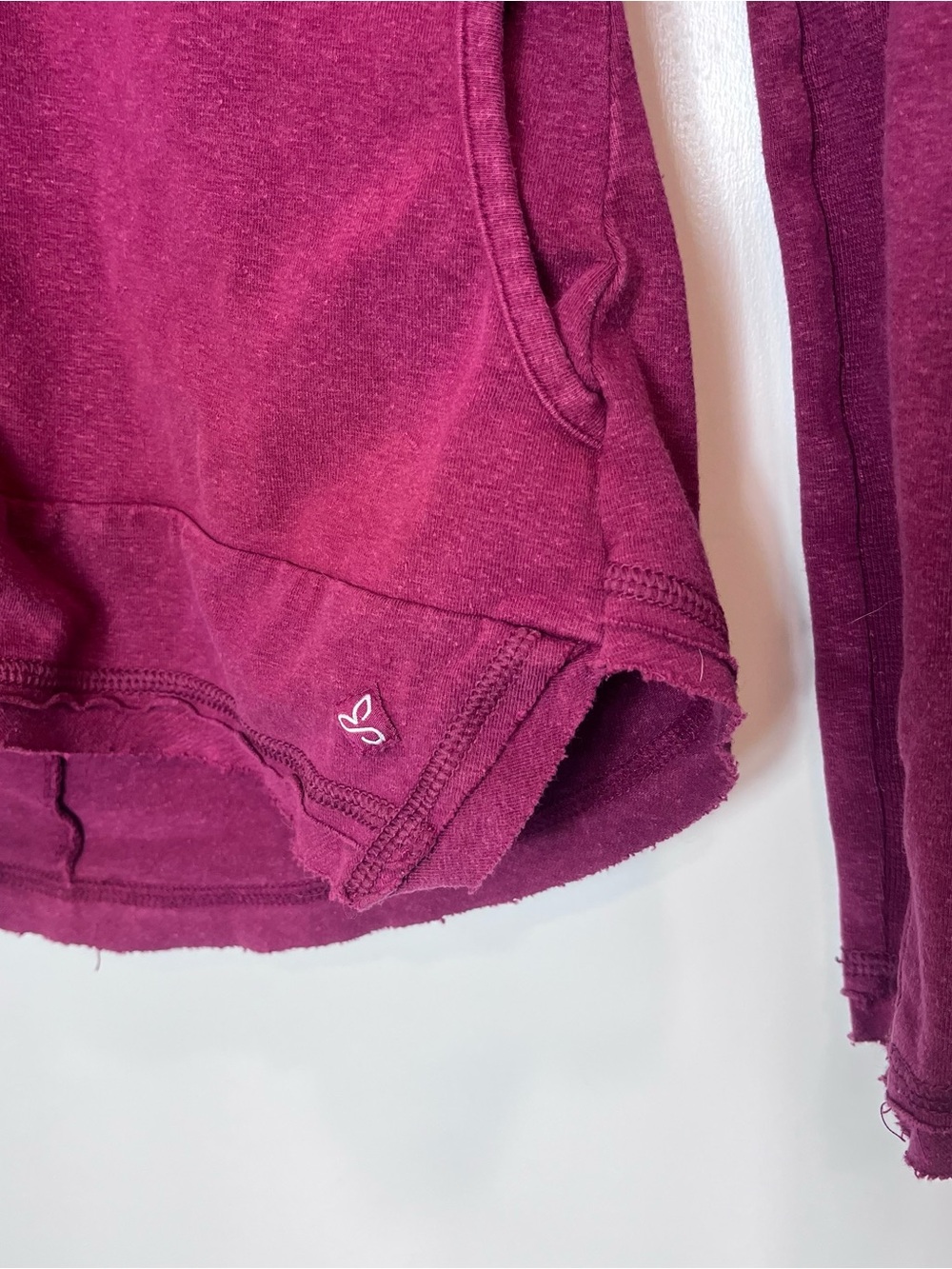 Prana Organic Cotton Hemp Plum Zip-Up Hoodie Hooded Lightweight Jacket XS Purple - Picture 4 of 6